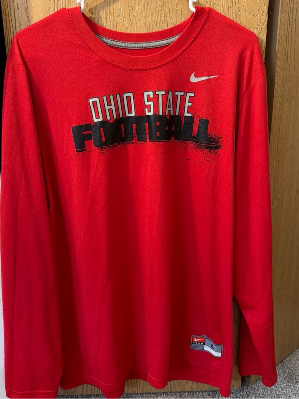 Nike Red Ohio State Football Long Sleeve Tee